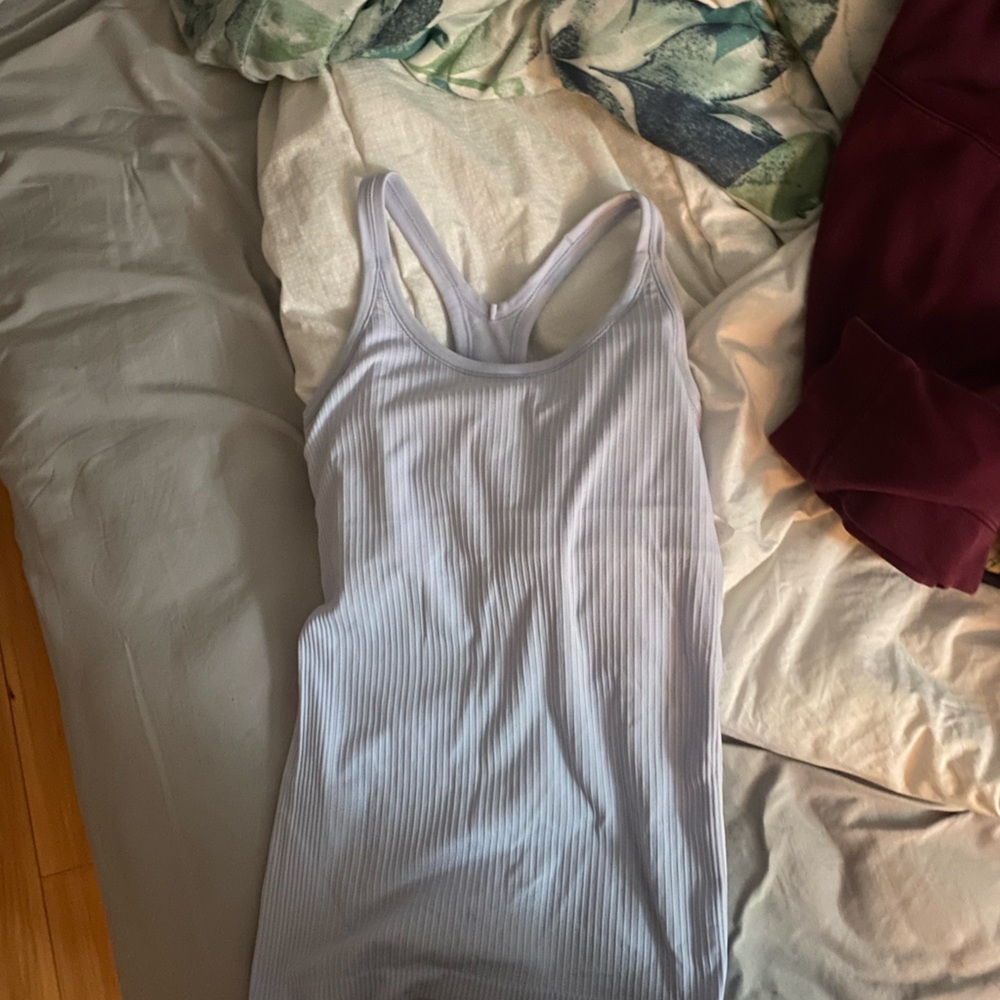 lululemon athletica Light Blue Ribbed Tank Top